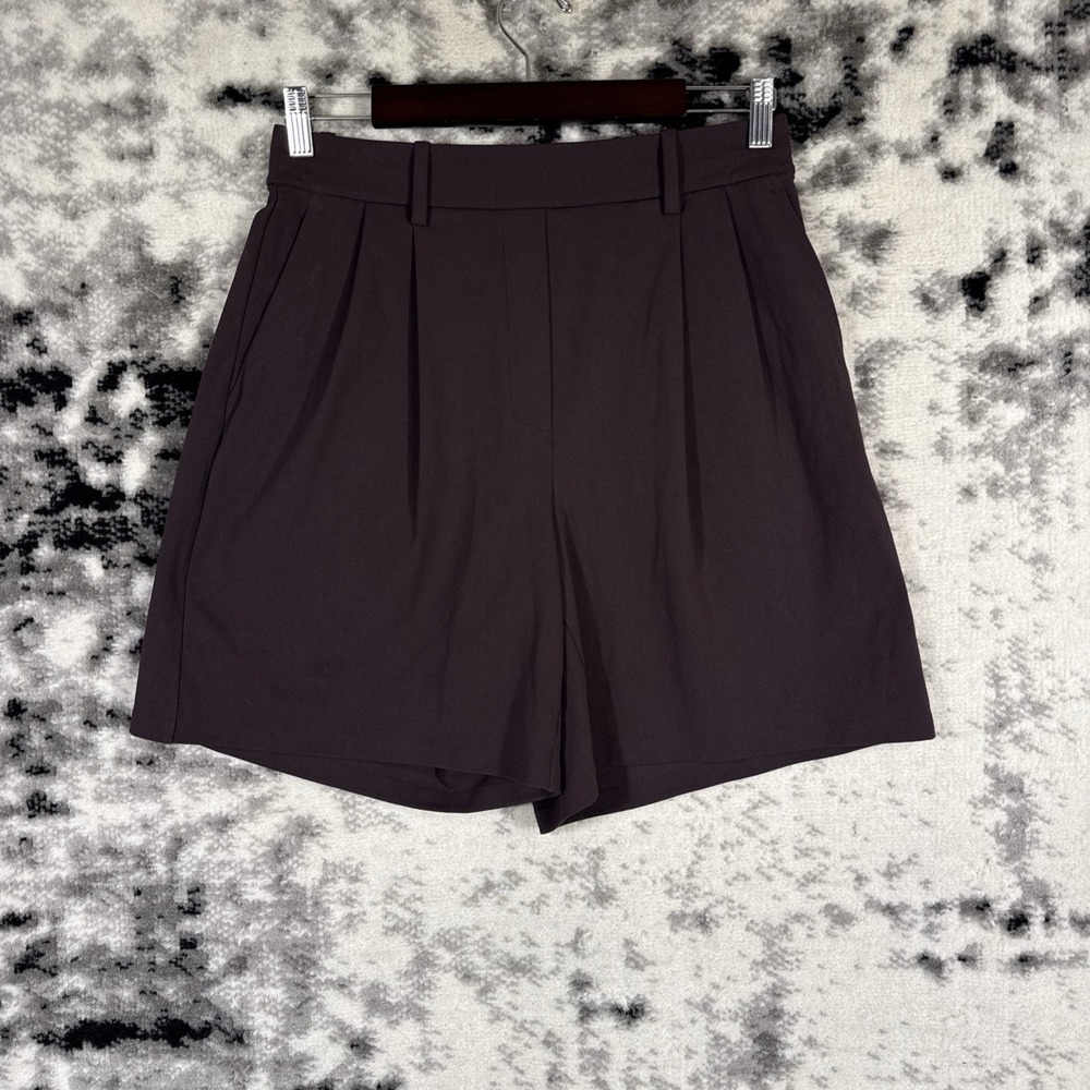 Lululemon Daydrift Pleated High Rise Shorts Womens Medium Brown Preppy Active